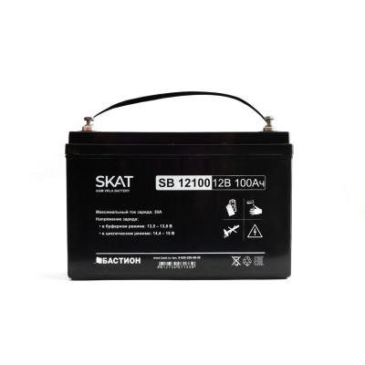 SKAT SB 12100 АКБ свинцово-кислотная тип AGM 12V 100Ач Iзар.30А, клеммы под болт М6