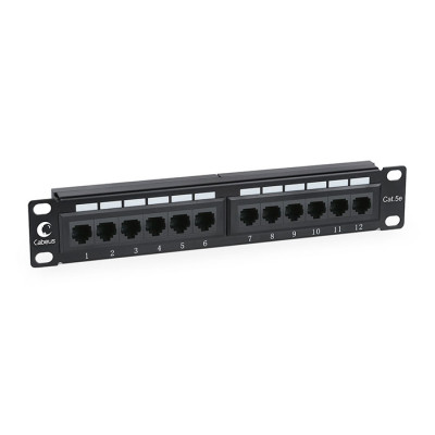 Cabeus PL-12-Cat.5e 10;-Dual IDC Патч-панель 10;, установочный размер 236 мм, 12 портов RJ-45, категория 5e, Dual IDC