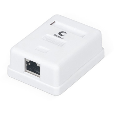 Cabeus WS-8P8C-Cat.6-SH-1 Розетка компьютерная RJ-45(8P8C), категория 6, экранированная, одинарная, внешняя, Dual IDC