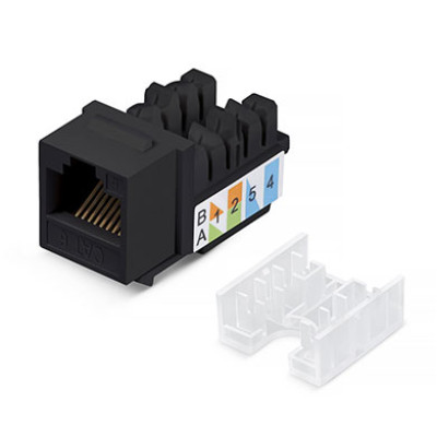 Cabeus KJ-RJ45-Cat.6-90-SW-BK Вставка Keystone Jack RJ-45, категория 6, заделка тип 110, черная, со стяжкой