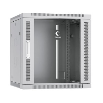 Cabeus SH-05F-12U60/60 Шкаф телекоммуникационный настенный 19; 12U 600x600x635mm (ШхГхВ) дверь стекло, цвет серый (RAL 7035)