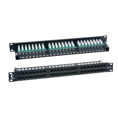 Cabeus PLHD-48-Cat.5e-Dual IDC-1U Патч-панель высокой плотности 19;, 1U, 48 портов RJ-45, категория 5e, Dual IDC