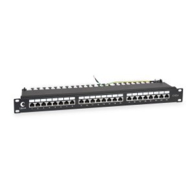 Cabeus PL-24-Cat.6-SH-Dual IDC Патч-панель 19; (1U), 24 порта RJ-45, категория 6, полностью экранированная, с задним кабельным организатором