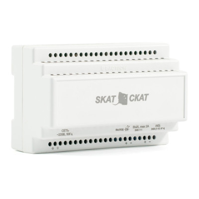 SKAT-24-2.0 DIN (СКАТ ИБП-24/2-DIN) источник питания 24В 2А пластиковый корпус под DIN рейку 35 мм