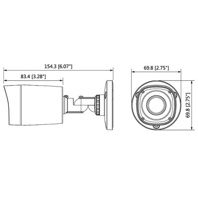 Гибридная видеокамера DH-HAC-HFW1000RP-0280B-S3