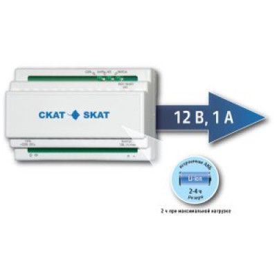 SKAT-12DC-1.0 Li-ion (СКАТ ИБП-12/1-3,2/Li-DIN) источник питания на Li-ion АКБ 52