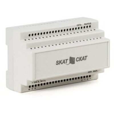 SKAT-12-6.0 DIN (СКАТ ИБП-12/6-DIN) источник питания 12В 6А пластиковый корпус под DIN рейку 35 мм